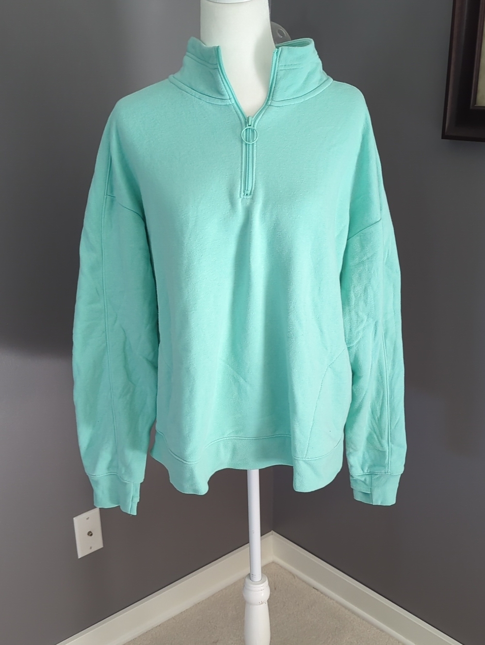 3 For $30. tek gear Women's Quarter-Zip Pullover Hoodie - Mint Green